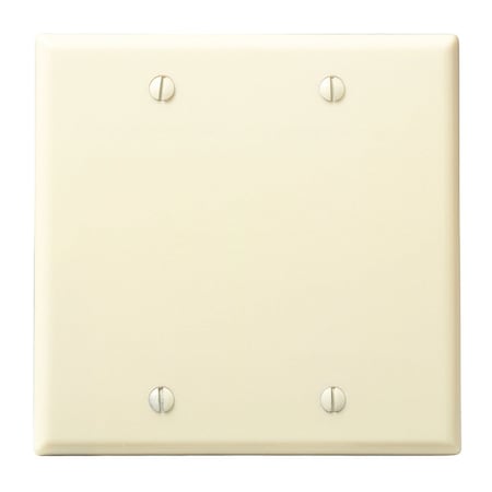 Leviton 2-Gang Standard Thermoset Blank Wall Plate, Ivory 001-86025